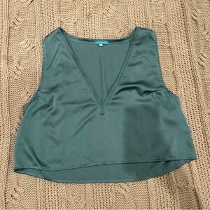 Elegant Teal Sleeveless classic Top